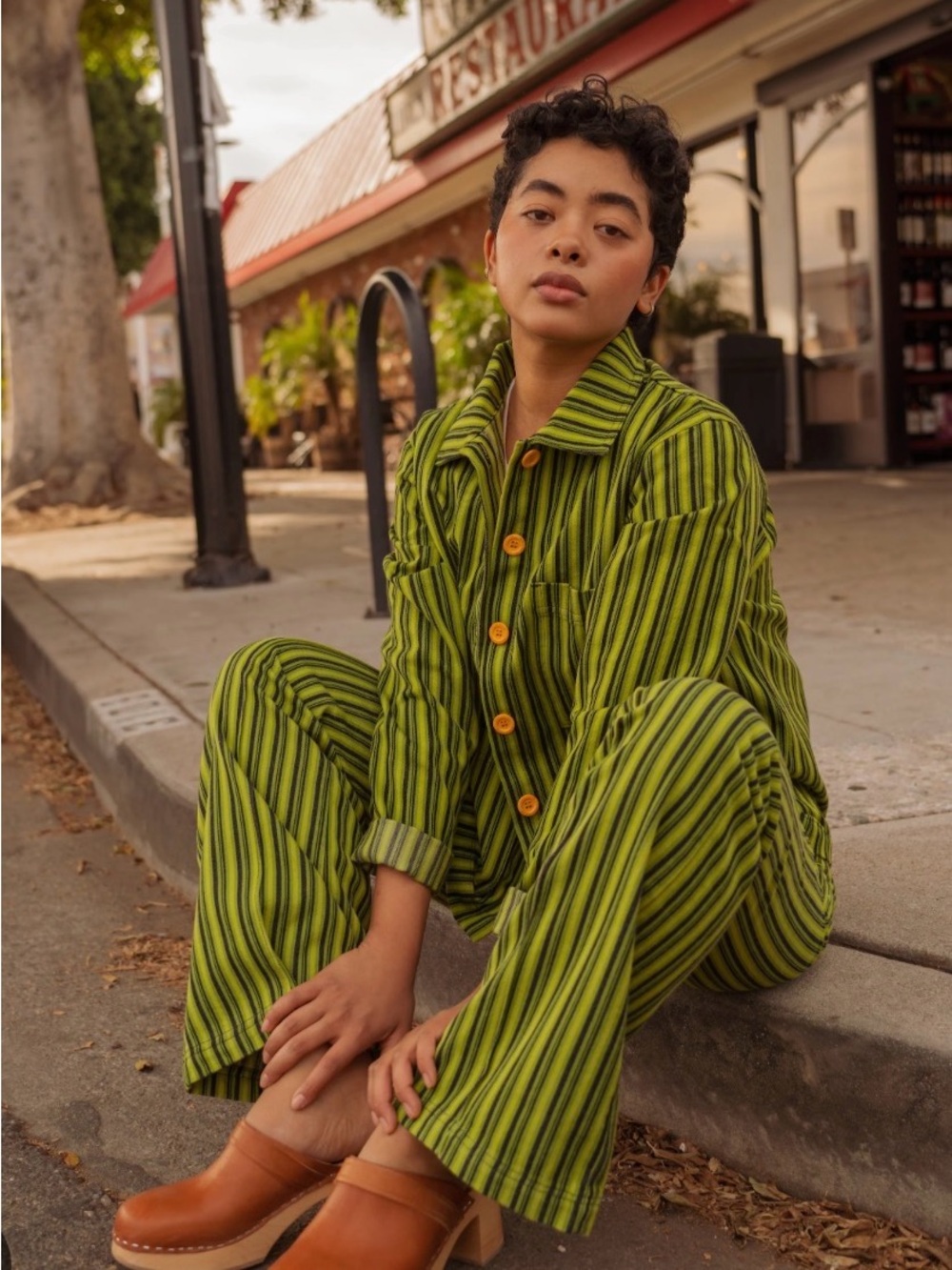 Big Bud Press Green Mono Striped Western Pants